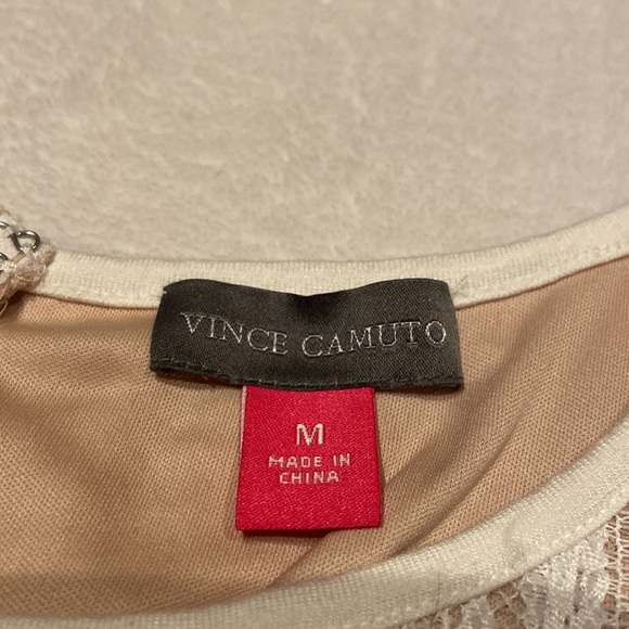 VINCE CAMUTO NWT Size M Ivory & Tan Boho Spirit Fashion Sleeveless Lace Dress - Picture 9 of 14